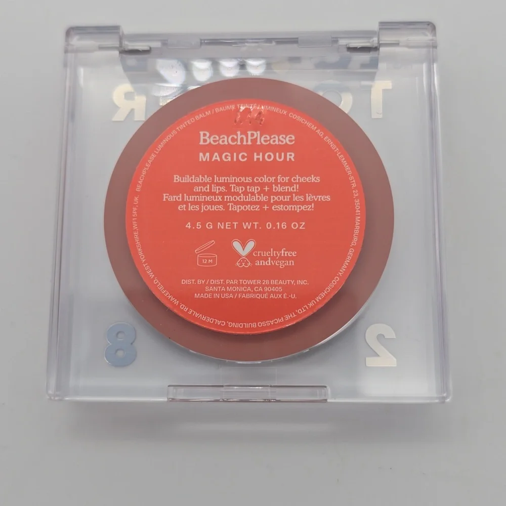 Tower 28 NIB BeachPlease Tinted Balm Lips & Cheeks in Magic Hour 0.16 oz